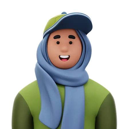 Femme avec hijab  3D Icon