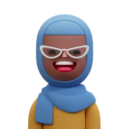 Femme avec hijab bleu  3D Icon