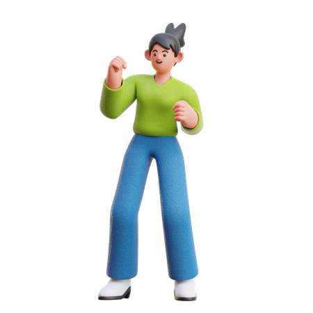 Femme célébrant sa victoire  3D Icon