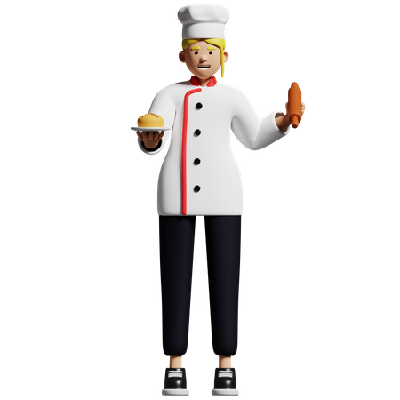 Femme chef  3D Illustration