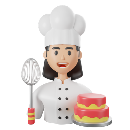 Femme chef  3D Icon