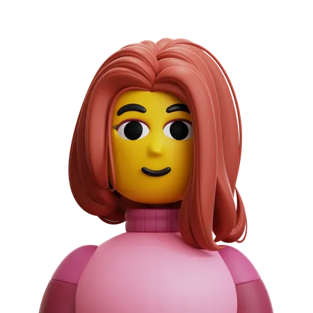 Femme cheveux longs  3D Icon