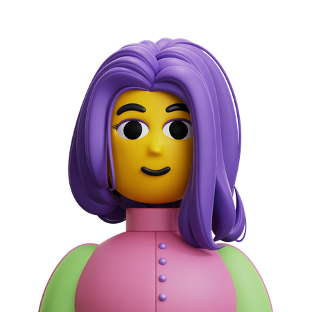 Femme cheveux longs  3D Icon