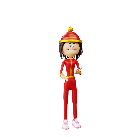 Femme chinoise discutant  3D Icon