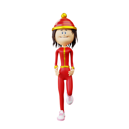 Femme chinoise élégante  3D Icon