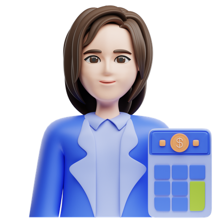 Femme comptable  3D Icon