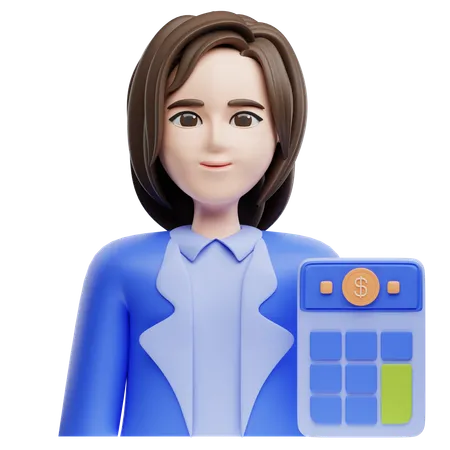 Femme comptable  3D Icon