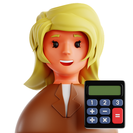 Femme comptable  3D Icon