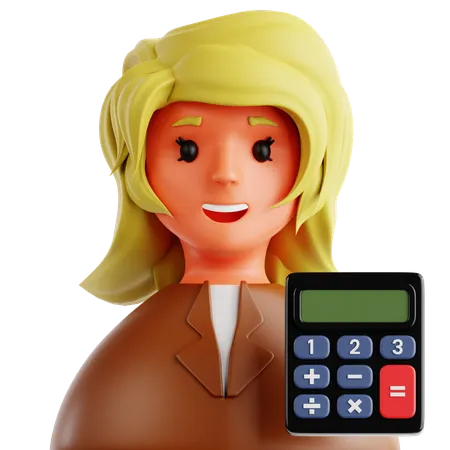 Femme comptable  3D Icon