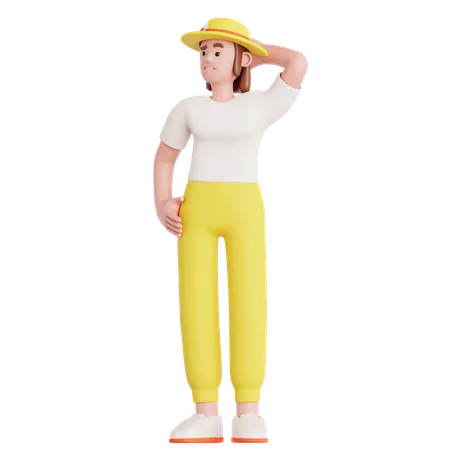 Femme confuse  3D Illustration