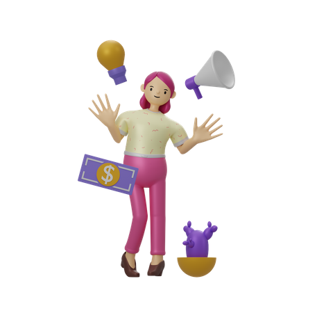 Femme d'affaires  3D Illustration