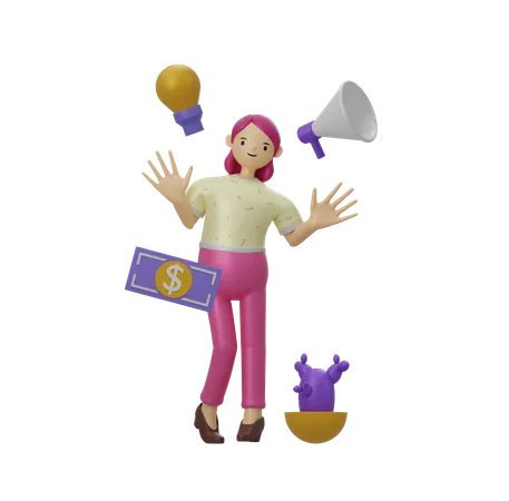 Femme d'affaires  3D Illustration