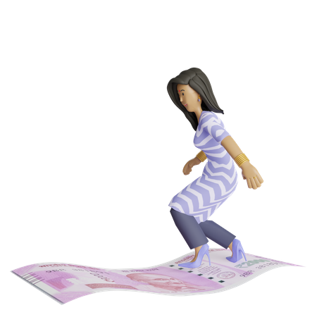 Femme d'affaires prospère  3D Illustration