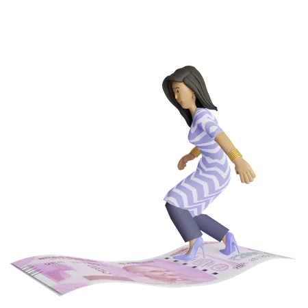 Femme d'affaires prospère  3D Illustration