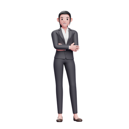 Femme d'affaires avec les bras croisés  3D Icon