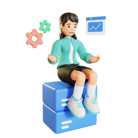 Femme d'affaires ayant une question  3D Illustration