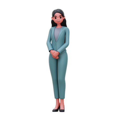 Femme d'affaires debout de manière professionnelle  3D Illustration