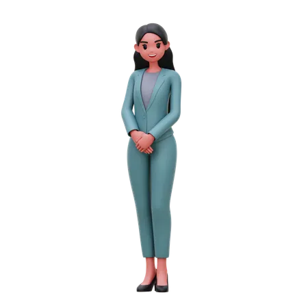 Femme d'affaires debout de manière professionnelle  3D Illustration