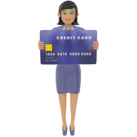Femme affaires, tenue, carte de crédit  3D Illustration