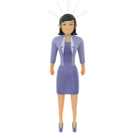 Femme d'affaires en colère pose  3D Illustration