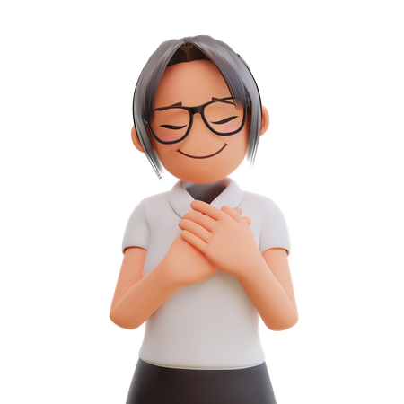 Femme d'affaires heureuse  3D Icon