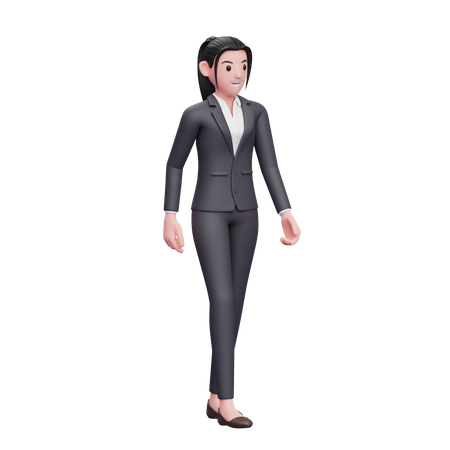 Femme d'affaires marchant portant des vêtements formels  3D Illustration