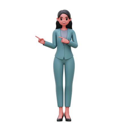 Femme d'affaires montrant la vie gauche  3D Illustration