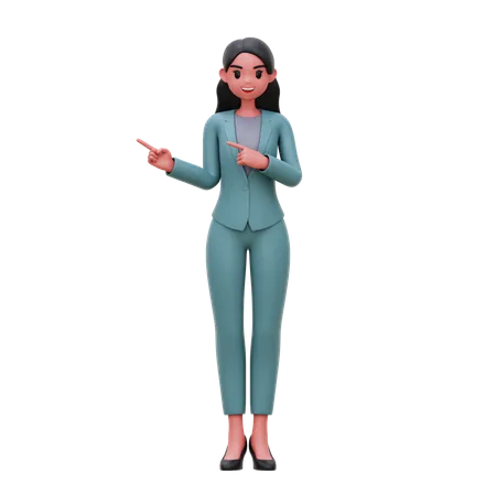 Femme d'affaires montrant la vie gauche  3D Illustration