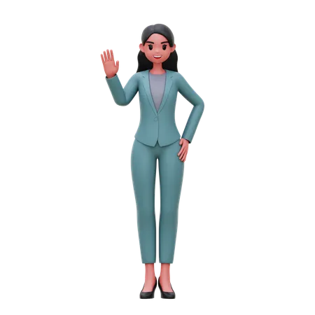 Femme d'affaires montrant ses salutations  3D Illustration