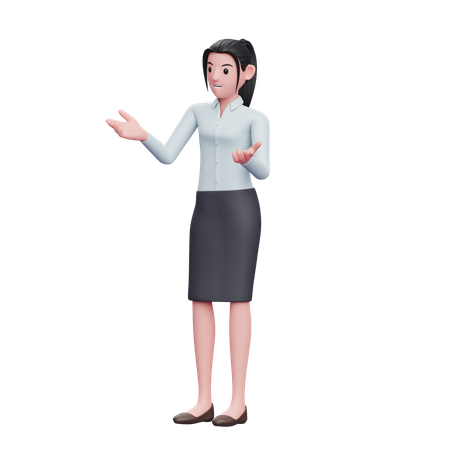 Femme d'affaires en pose parlante  3D Illustration