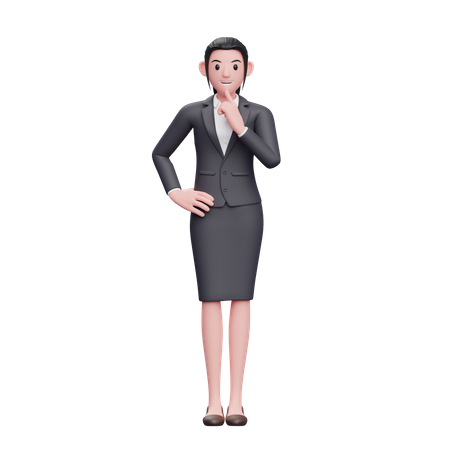 Femme d'affaires pensant à quelque chose  3D Icon