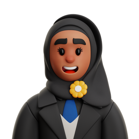 Femme affaires, porter, hijabscarf  3D Icon