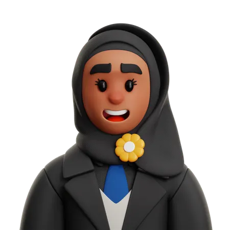 Femme affaires, porter, hijabscarf  3D Icon