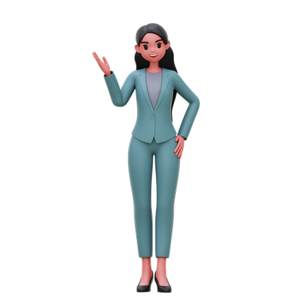 Femme affaires, présentation  3D Illustration