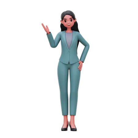 Femme affaires, présentation  3D Illustration