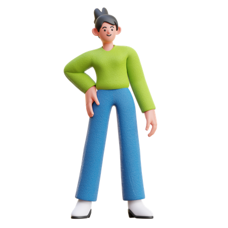 Femme dans une pose cool  3D Icon