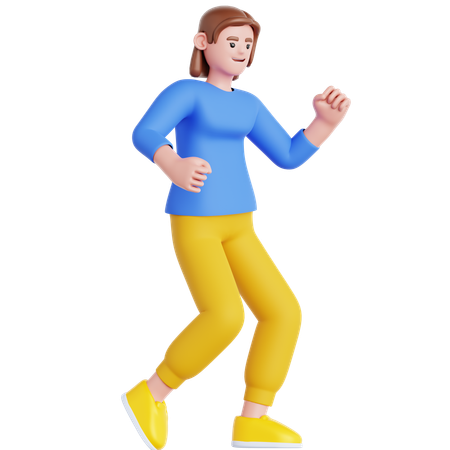 Femme qui danse  3D Illustration