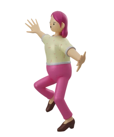 Femme qui danse  3D Illustration