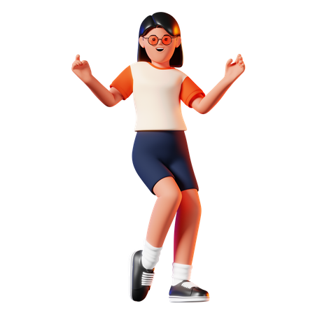 Pose de danse femme  3D Illustration