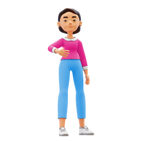 Femme debout avec un bras sur la taille  3D Icon