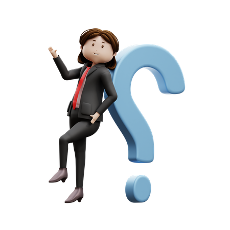 Femme debout et posant des questions  3D Icon