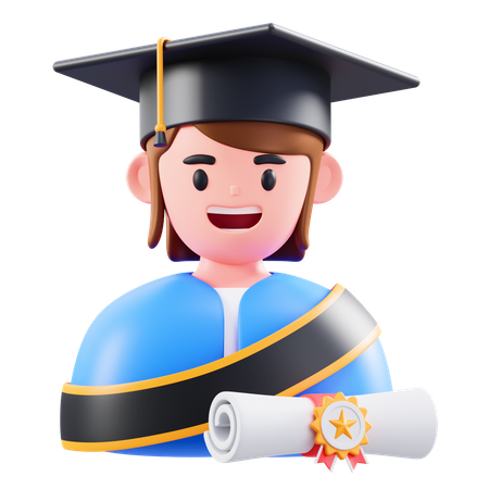 Femme diplômée  3D Icon