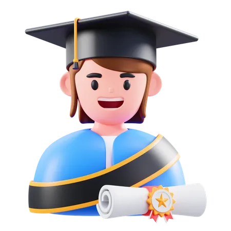 Femme diplômée  3D Icon