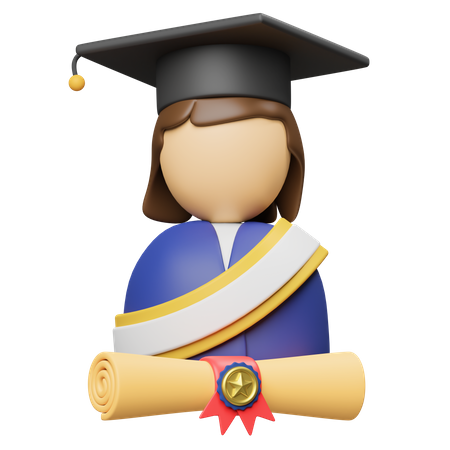 Femme diplômée  3D Icon