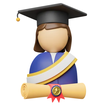 Femme diplômée  3D Icon