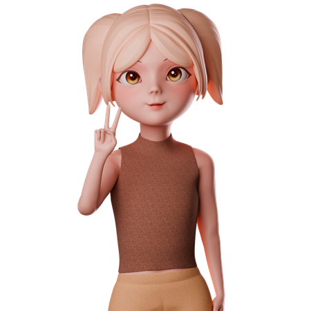 Une femme dit bonjour  3D Illustration