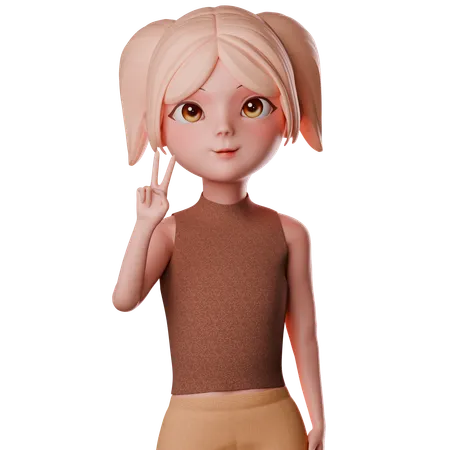 Une femme dit bonjour  3D Illustration