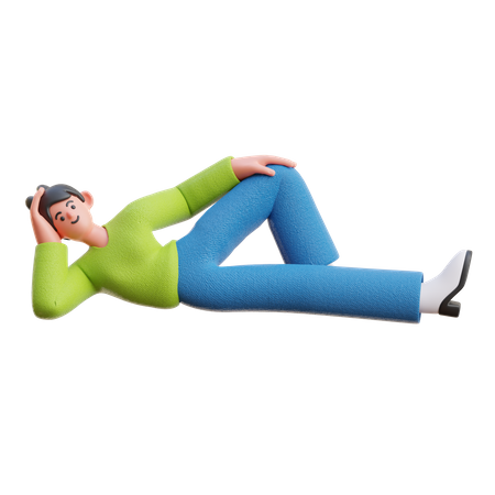 Femme endormie se détendre  3D Illustration