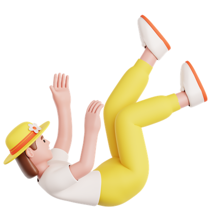 Femme qui tombe  3D Illustration