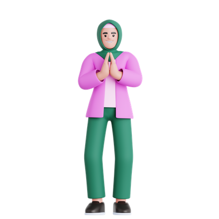 Femme priant  3D Illustration